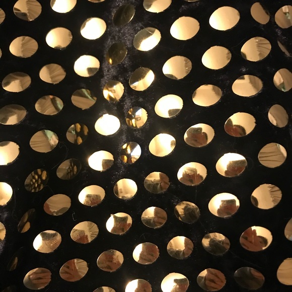 L.A. Glo black dress with metallic gold polka dot - Picture 2 of 3